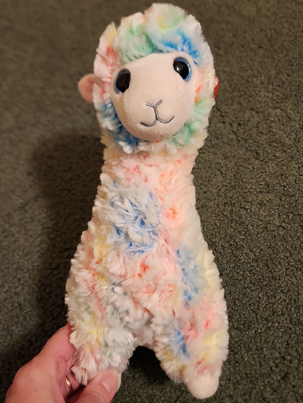 Ty Classic Plush Lola The Llama 12” Rainbow Colored Stuffed Animal Soft  2018